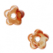 DQ greek ceramic beads flower Orange
