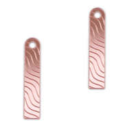 Statement charms bar wave Metallic Light Pink