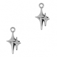 DQ European metal charms star Antique Silver (nickel free)