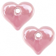 DQ greek ceramic beads Heart Pink