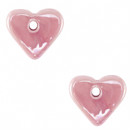 DQ greek ceramic beads Heart Pink