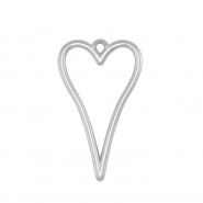 DQ European metal charms Heart Antique Silver