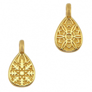 DQ European metal charms Drop Mandala Gold (nickel free)