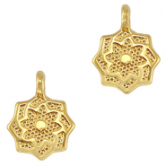 DQ European metal charms Flower Gold (nickel free)