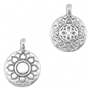 DQ European metal charms Flower Antique Silver (nickel free)