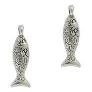 DQ European metal charms Fish Antique Silver (nickel free)