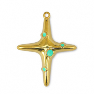 DQ European metal charms cross Veraman Blue-Gold (nickel free)