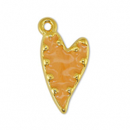 DQ European metal charms heart Pearl Light Orange-Gold (nickel free)