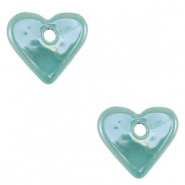 DQ greek ceramic beads Heart Turquoise