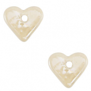 DQ greek ceramic beads Heart Off White
