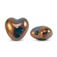 DQ greek ceramic beads Heart Blue-Bronze
