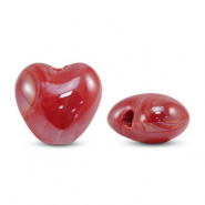 DQ greek ceramic beads Heart Red