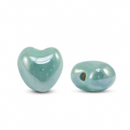 DQ greek ceramic beads Heart Turquoise