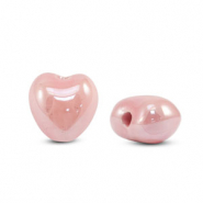 DQ greek ceramic beads Heart Pink