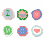 Polymer beads "I love mom" Multicolor Light