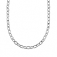 Stainless steel necklaces chain link twisted Silver