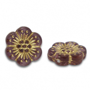 Acrylic beads flower Mauve-Taupe-Gold