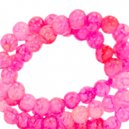 4 mm marbled glass beads Pink