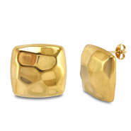 Stainless steel earrings / earpins square Gold