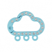 Colourful jewellery findings key chain cloud with 3 eyes Light Blue