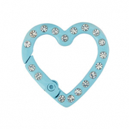 Colourful jewellery findings key chain heart Light Blue