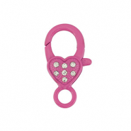 Colourful jewellery findings lobster clasp heart Magenta Pink