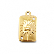 BY31&reg; Stainless steel charms card clover Gold