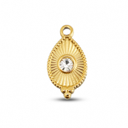 BY31&reg; Stainless steel charms drop Gold-Crystal