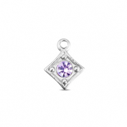 BY31&reg; Stainless steel charms rhombus Silver-Light Lilac