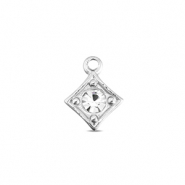 BY31&reg; Stainless steel charms rhombus Silver-Crystal