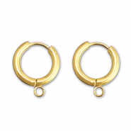 Stainless steel earrings creole with loop 13mm Gold