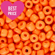 Glass seed beads 6/0 (4mm) Deep Neon Orange
