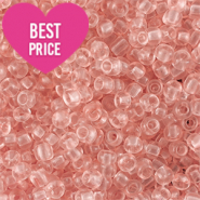Glass seed beads 6/0 (4mm) Transparent Light Peach Pink