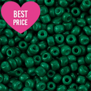 Glass seed beads 8/0 (3mm) Dark Green