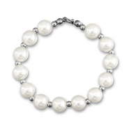 Statement charms pearl chain White-Silver