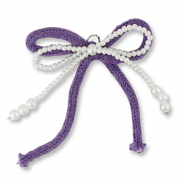 Statement charms double bow White-Purple