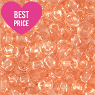 Glass seed beads 12/0 (2mm) Transparent Light Peach Pink