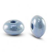 DQ greek ceramic beads rondelle Brisk Blue