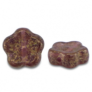 Czech Beads sunset flower 10mm Transparent Purple-Gold