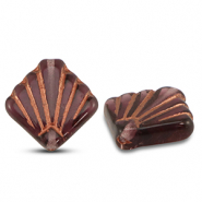 Czech Beads diafan 17mm Transparent Purple-Copper