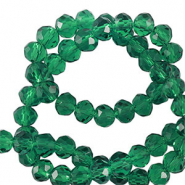 Top faceted beads 6x4mm disc Petrol Green