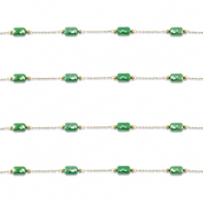 Stainless steel findings belcher chain oval Gold-Green