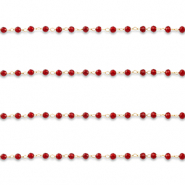 Stainless steel findings belcher chain round Gold-Red