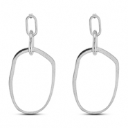 Stainless steel earrings / earpins irregular Silver