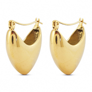 Stainless steel earrings / creoles heart Gold