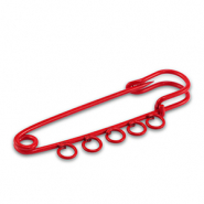 Colourful jewellery findings ornamental pin with 5 loops Red
