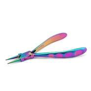 Beadsmith Chroma round nose pliers with spring Rainbow Titanium