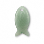 Natural stone charms quartz fish Jade Green
