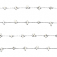 Stainless steel findings belcher chain Howlite irregular Silver-White