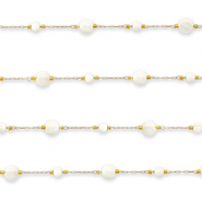 Stainless steel findings belcher chain round Gold-Off White